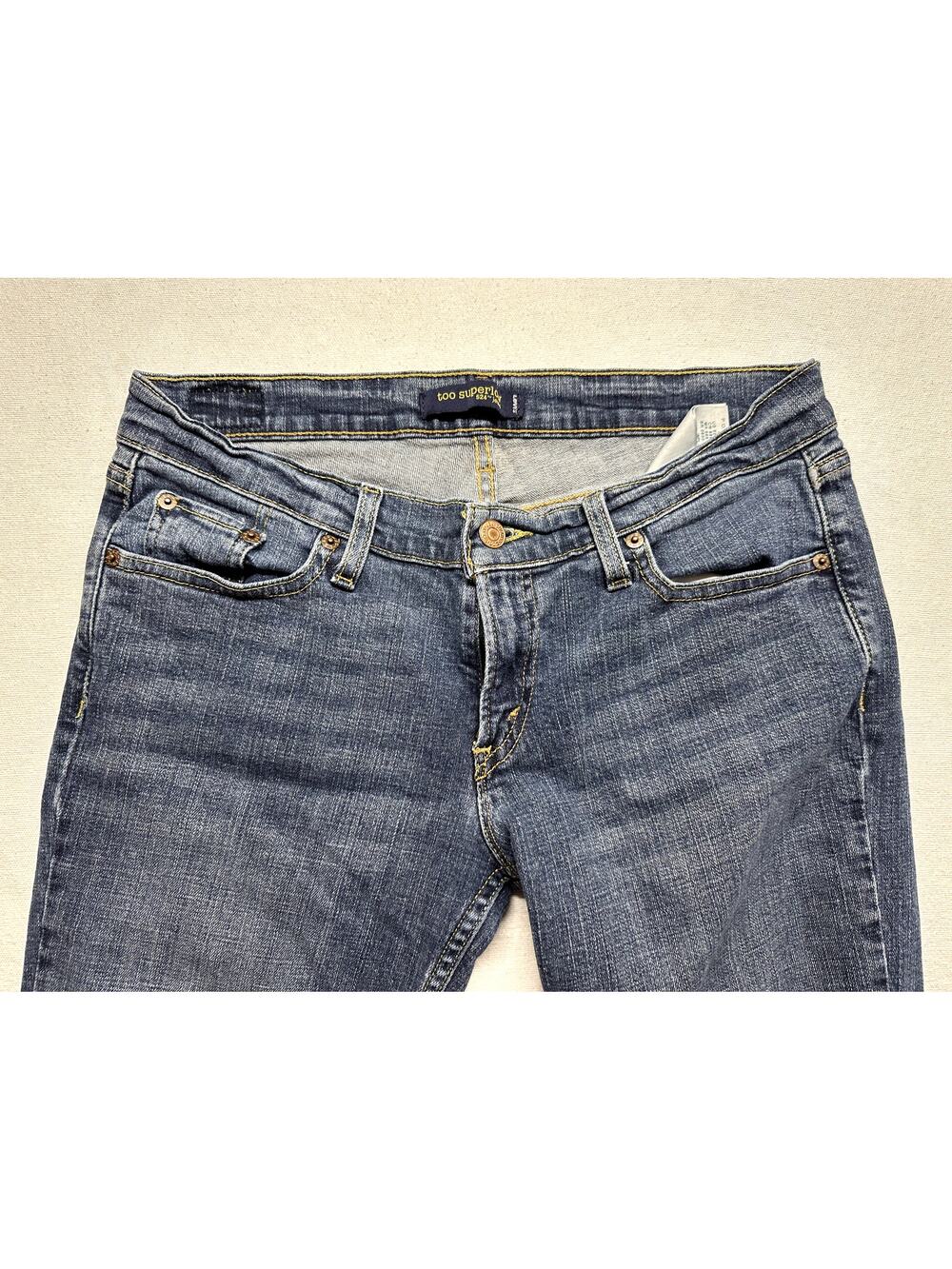 Levi's 524 Too Superlow Jeans Dark Wash Denim Size 11 S/C Y2K Low Rise